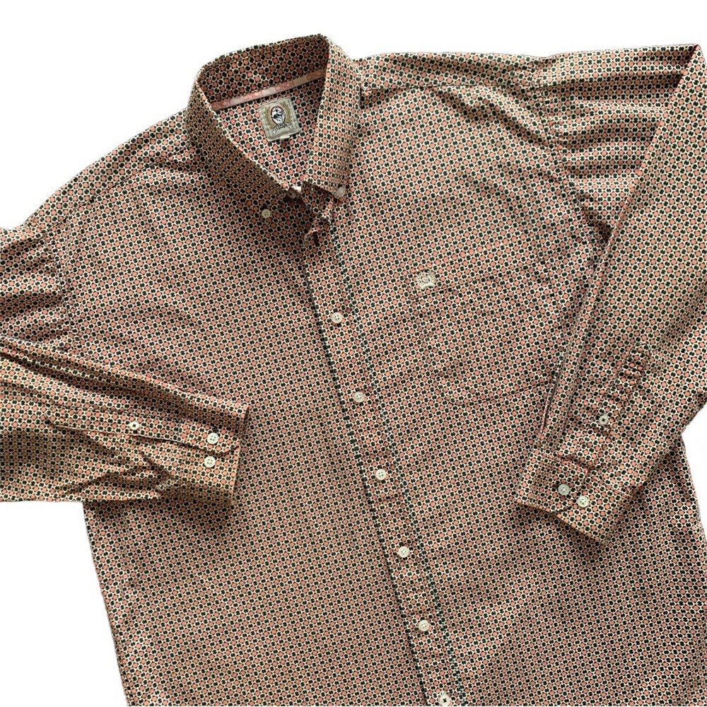Cinch Black and Salmon Casual Button Down Shirt
